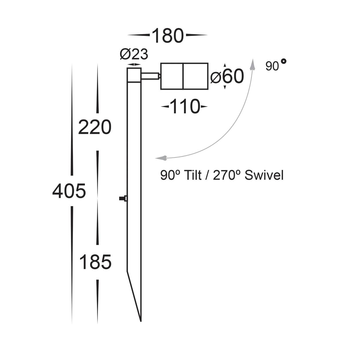 LED ADJ GARDEN SPIKE SGL 12V 5W CCT MR16