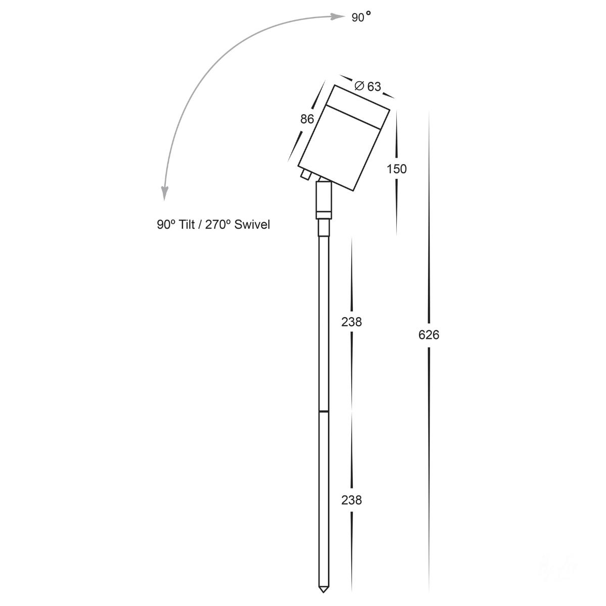 LED ADJ GARDEN SPIKE SGL 12V 5W CCT MR16