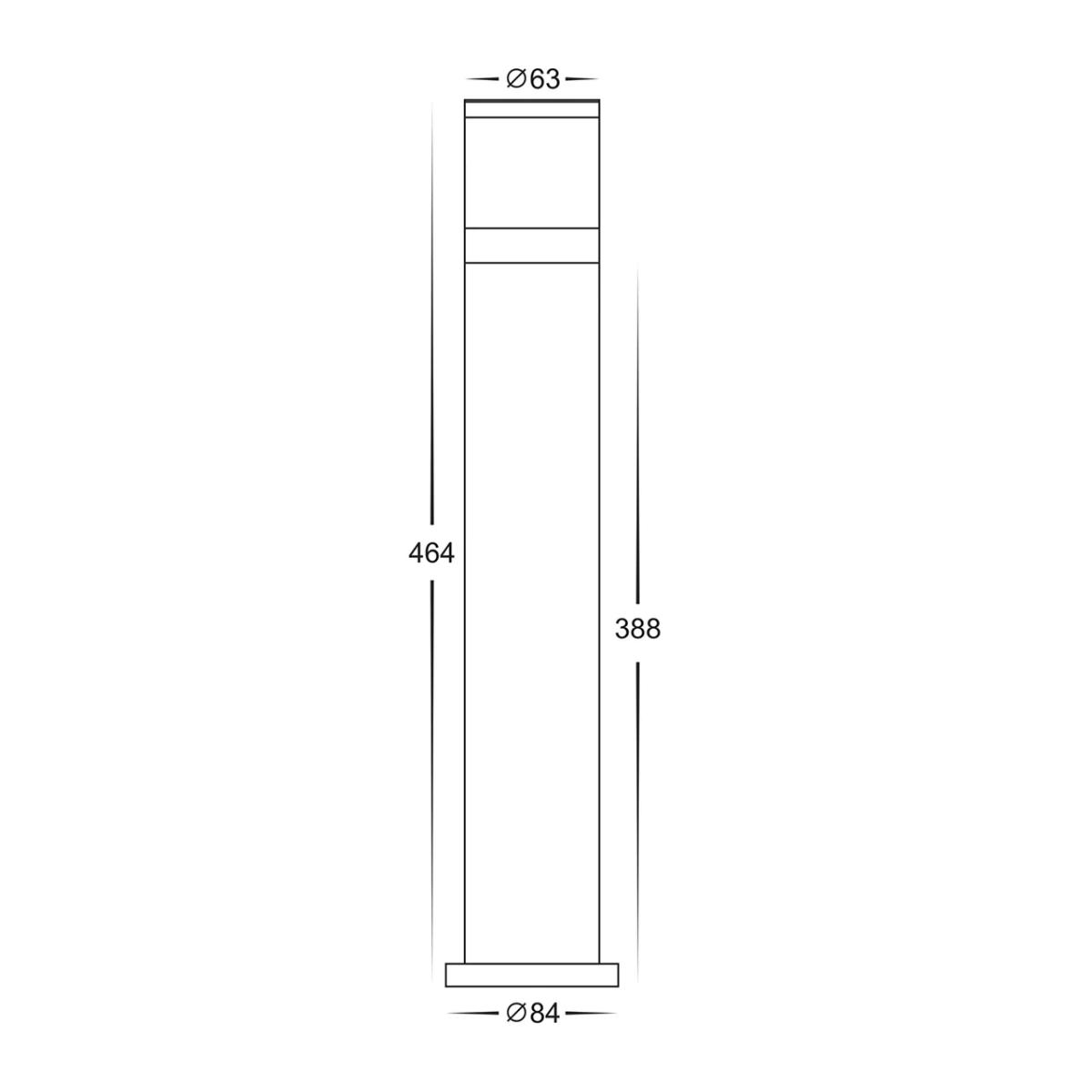 LED BOLLARD HIGHLITE 240V 12W CCT BLACK
