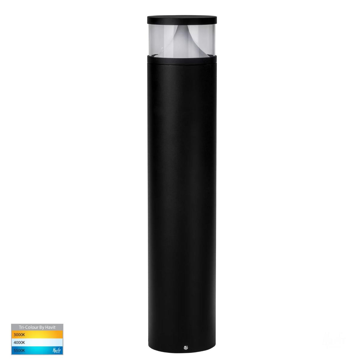 LED ROUND BOLLARD DIVAD 240V 12W CCT BLK