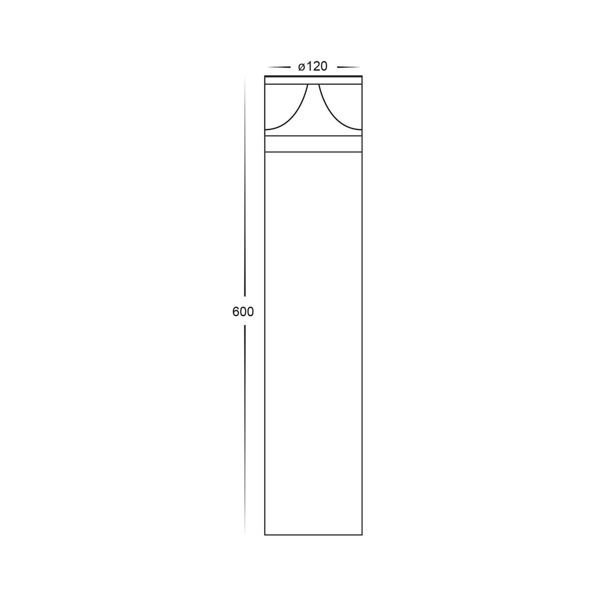 LED ROUND BOLLARD DIVAD 240V 12W CCT BLK