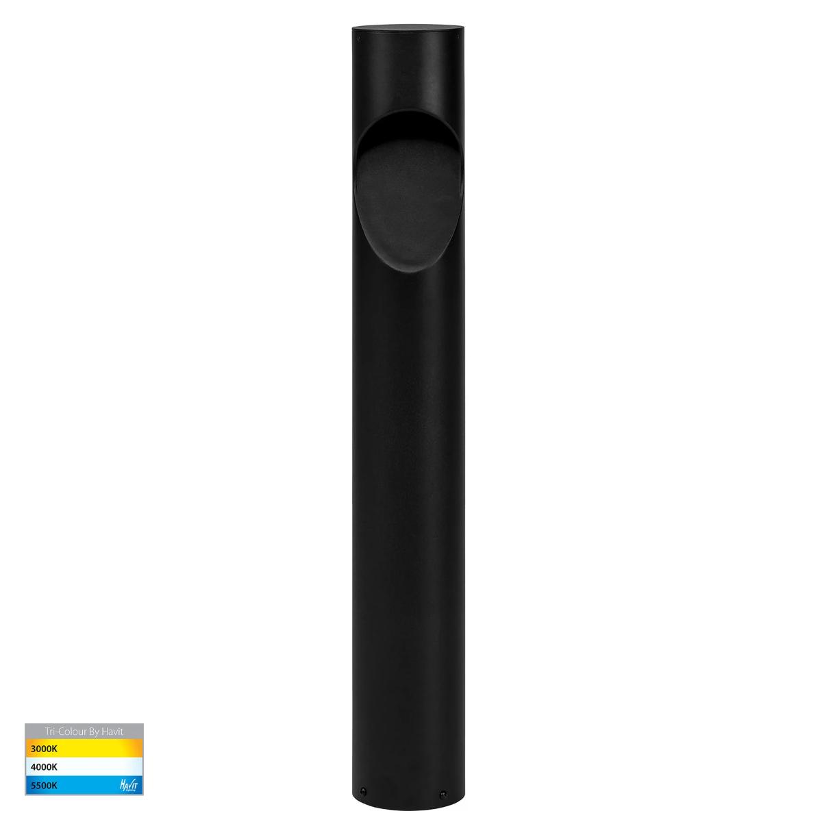 BOLLARD ALUM ROUND 24VDC CCT 925MM BLK