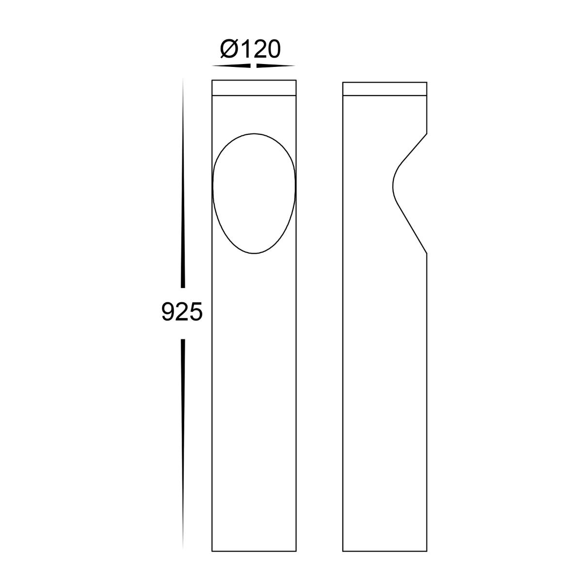 BOLLARD ALUM ROUND 24VDC CCT 925MM BLK