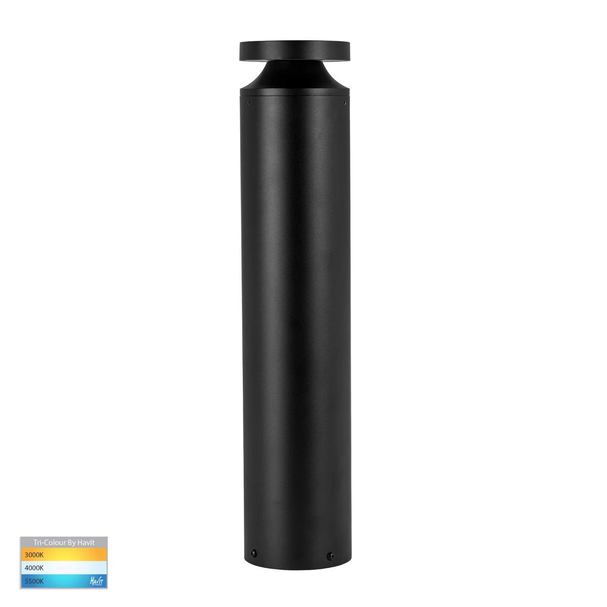 BOLLARD ALUM ROUND 24VDC CCT 570MM BLK