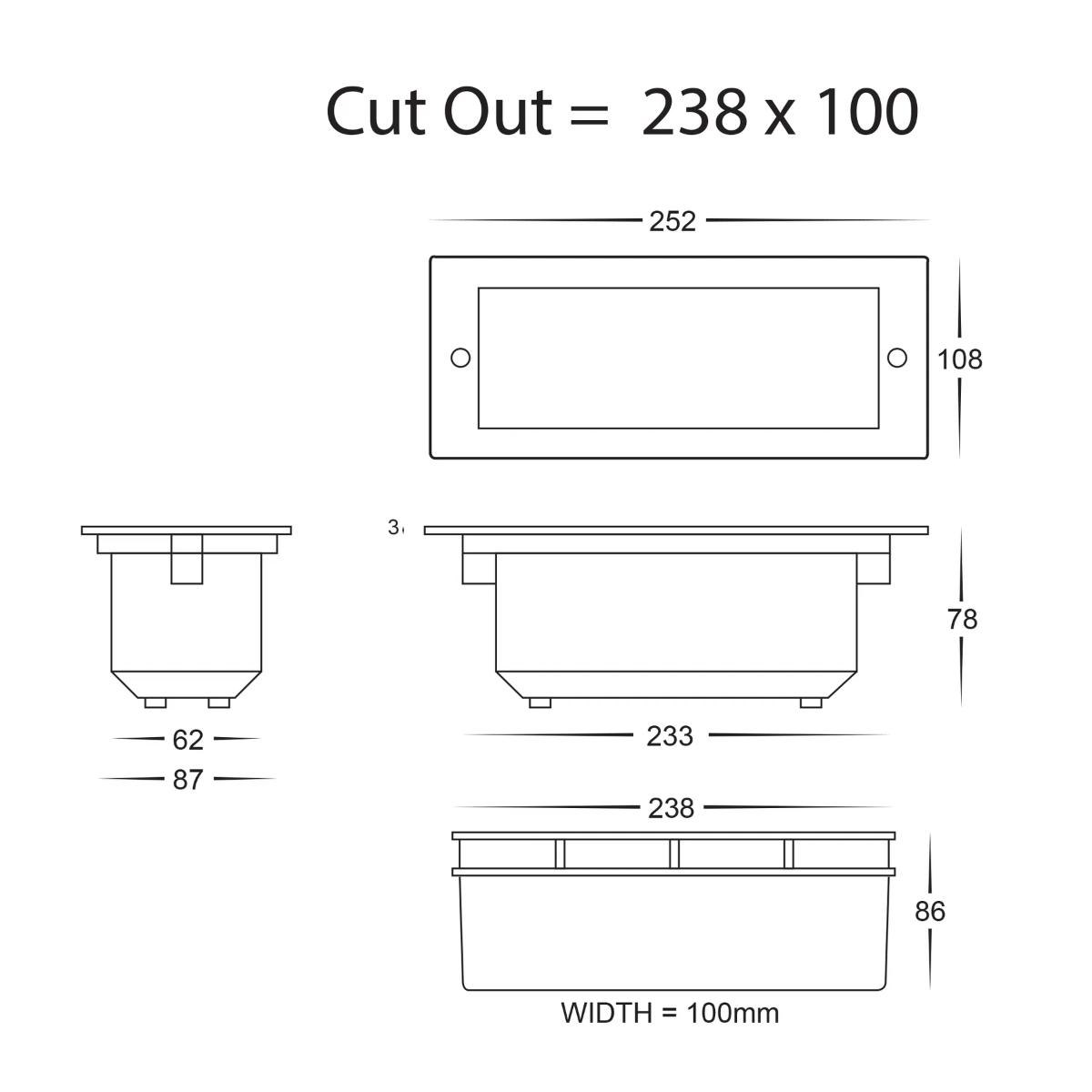LED BRICK LIGHT BATA 12VDC 10W CCT S/S