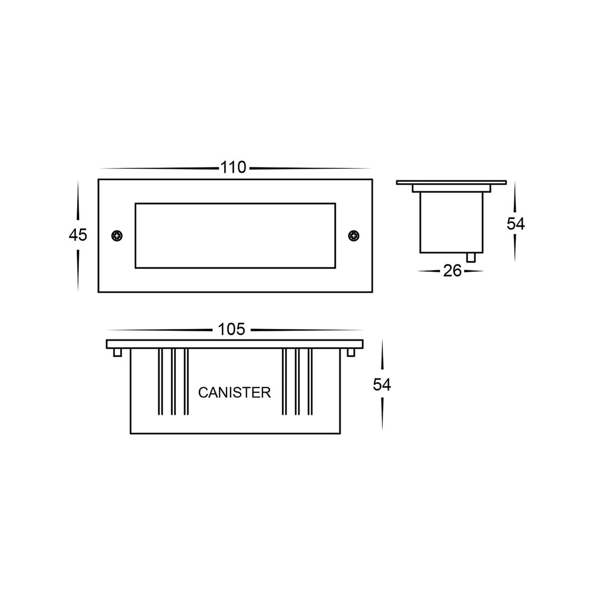 LED BRICK LIGHT BATA 240V 3W CCT BLK