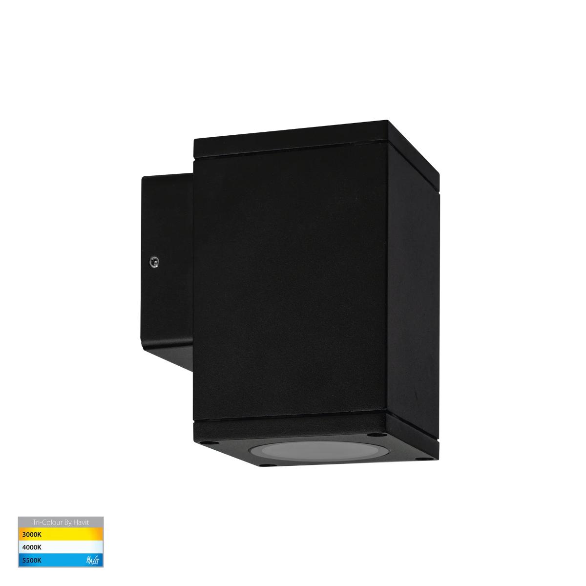 LED WALL LGT QUADRU SQ FIXED DOWN BLK