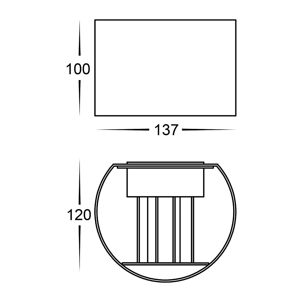 LED WALL LGT UP/DN RD VERSA 2X3W CCT BK