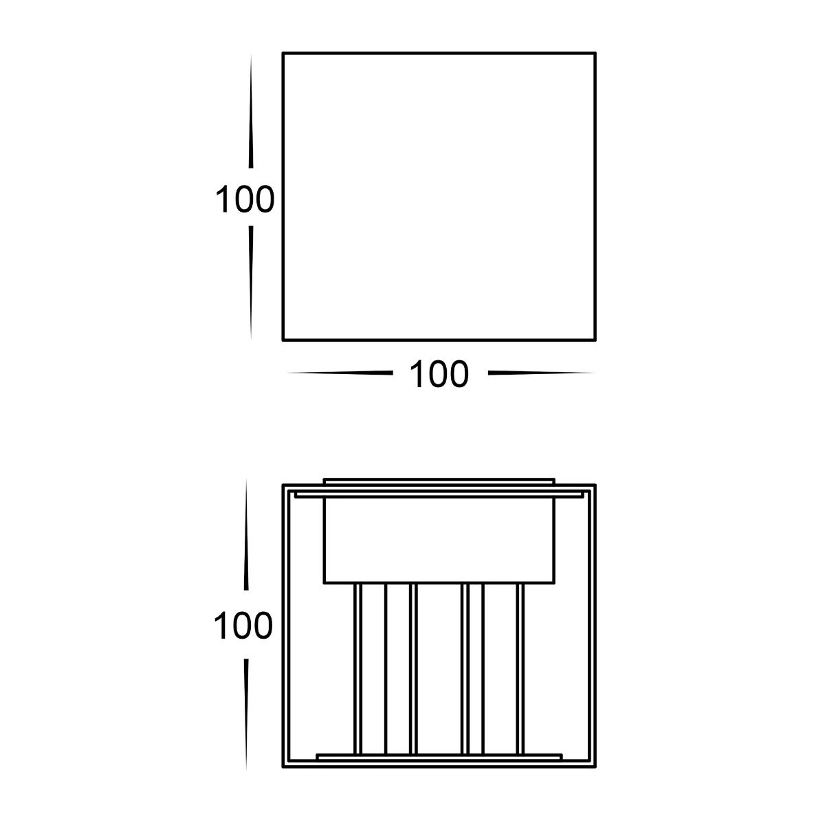 LED WALL LGT UP/DN SQ VERSA 2X3W CCT BK
