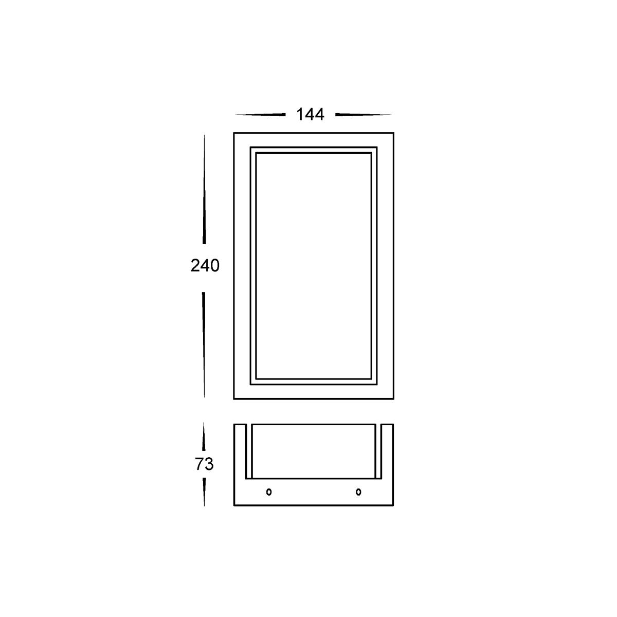 LED WALL LGT RECT NEPEAN 12W CCT WHITE