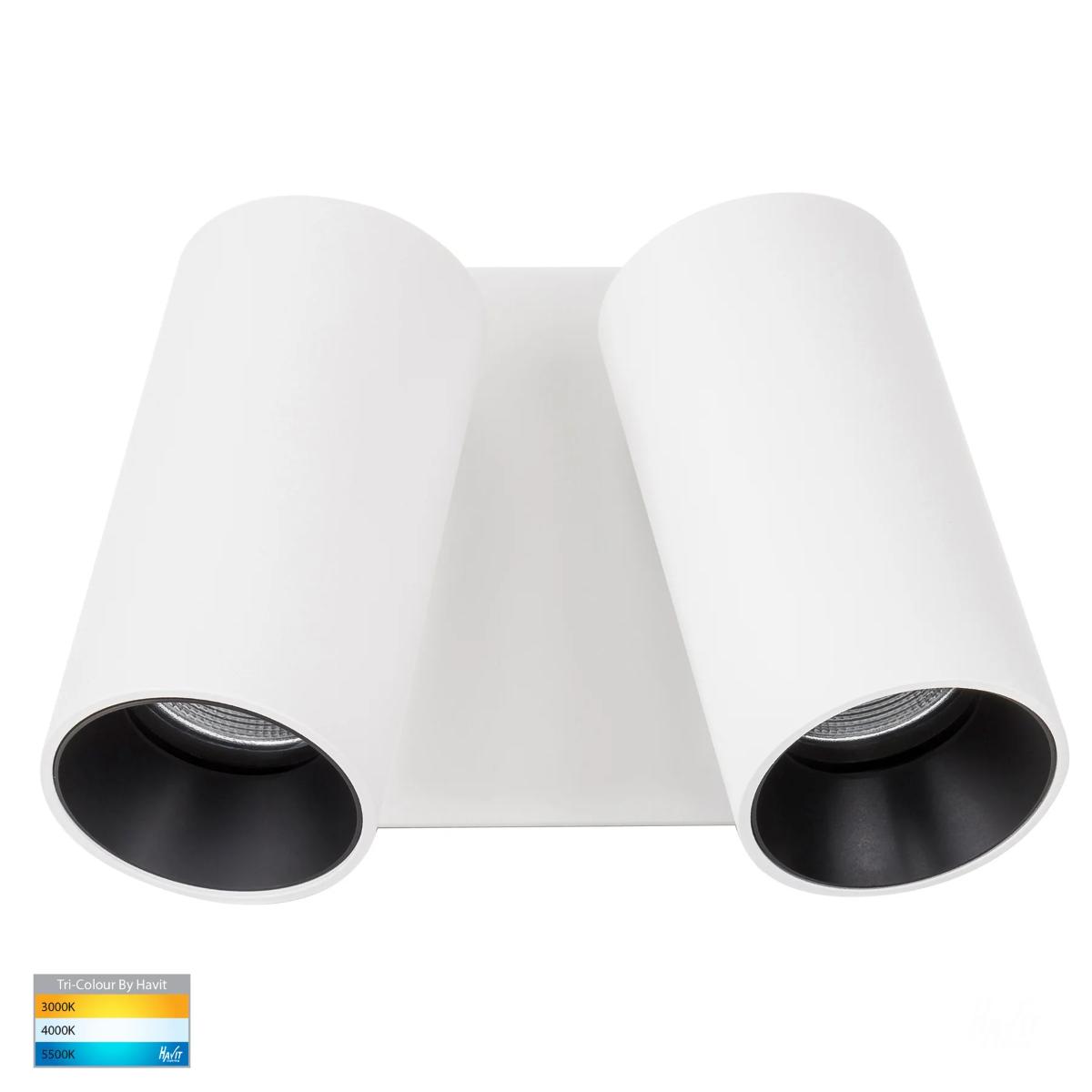 LED WALL LGT ADJ DBL REVO 2X9W CCT WHT