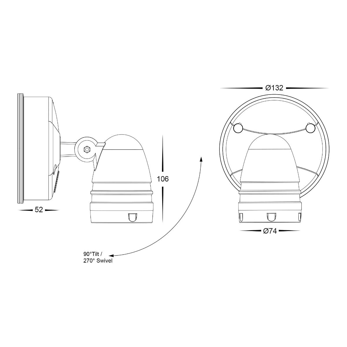 LED SENSOR LIGHT SGL FOCUS 15W CCT WHT