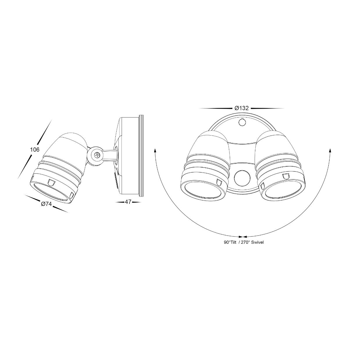 LED SPOTLIGHT DBL FOCUS 2X15W CCT WHITE