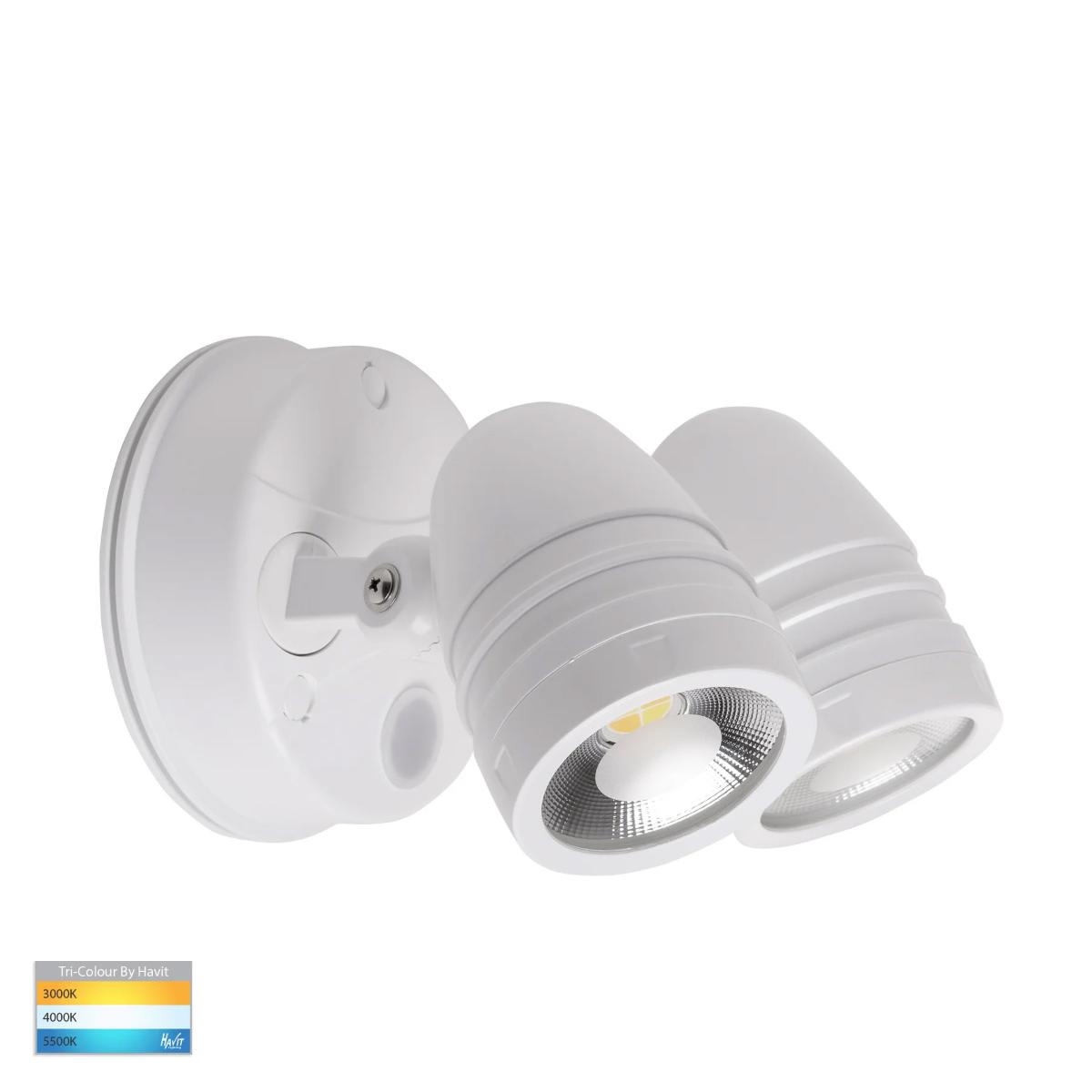 LED SENSOR LIGHT DBL FOCUS 2X15W CCT WH