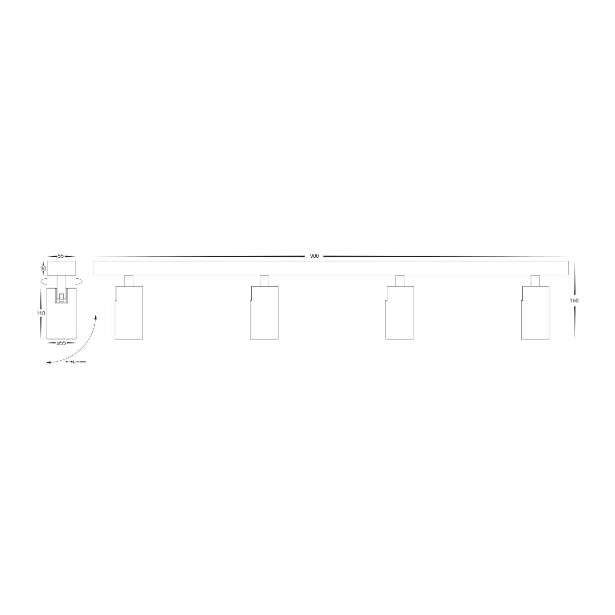4 LIGHT BAR REVO 4X8W CCT BLACK