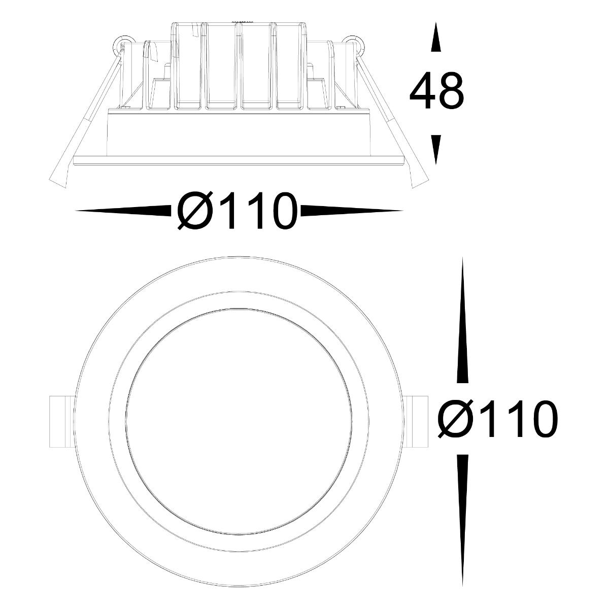 LED FIX D/LGT PC 24V 8W CCT WHT 90MM C/O