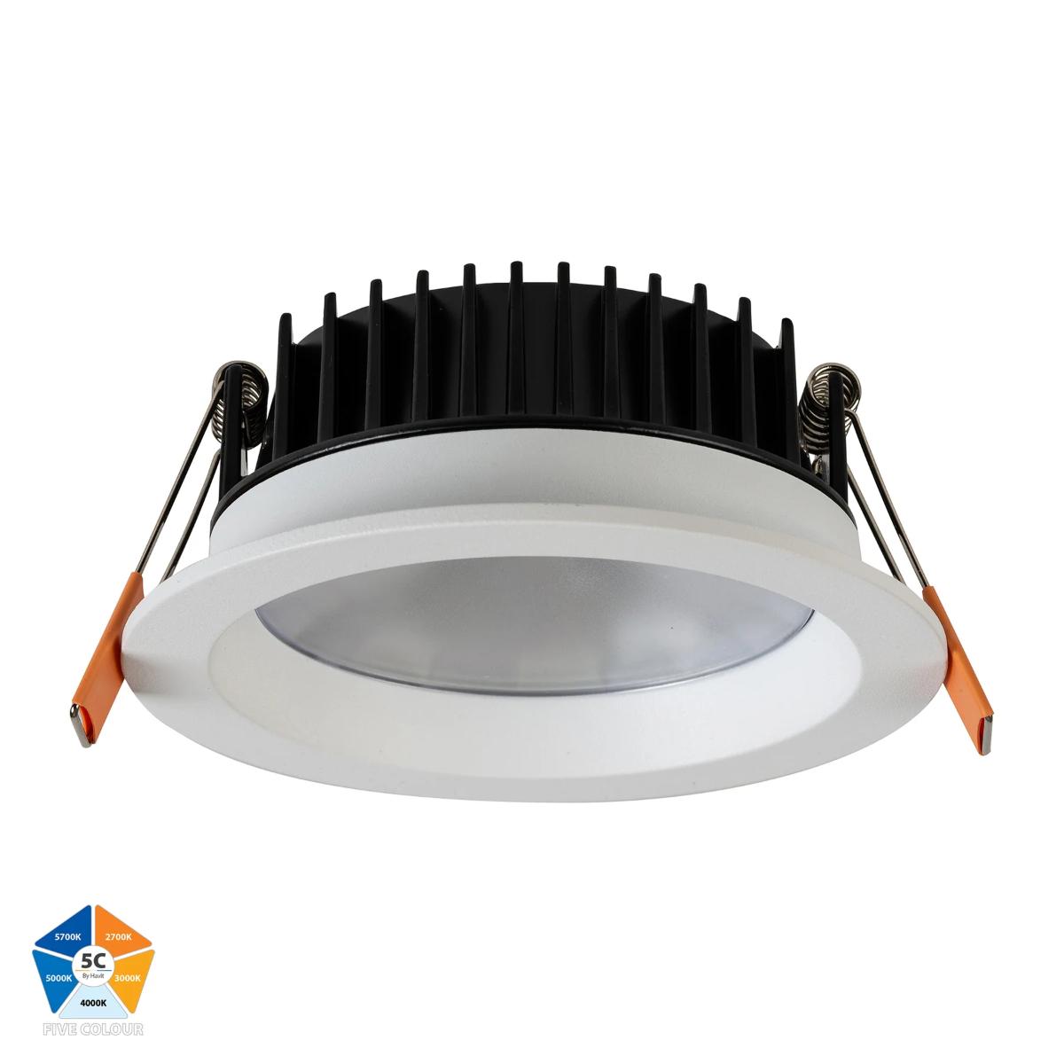LED D/LIGHT FIXED 13W CCT 90MM C/O WHITE