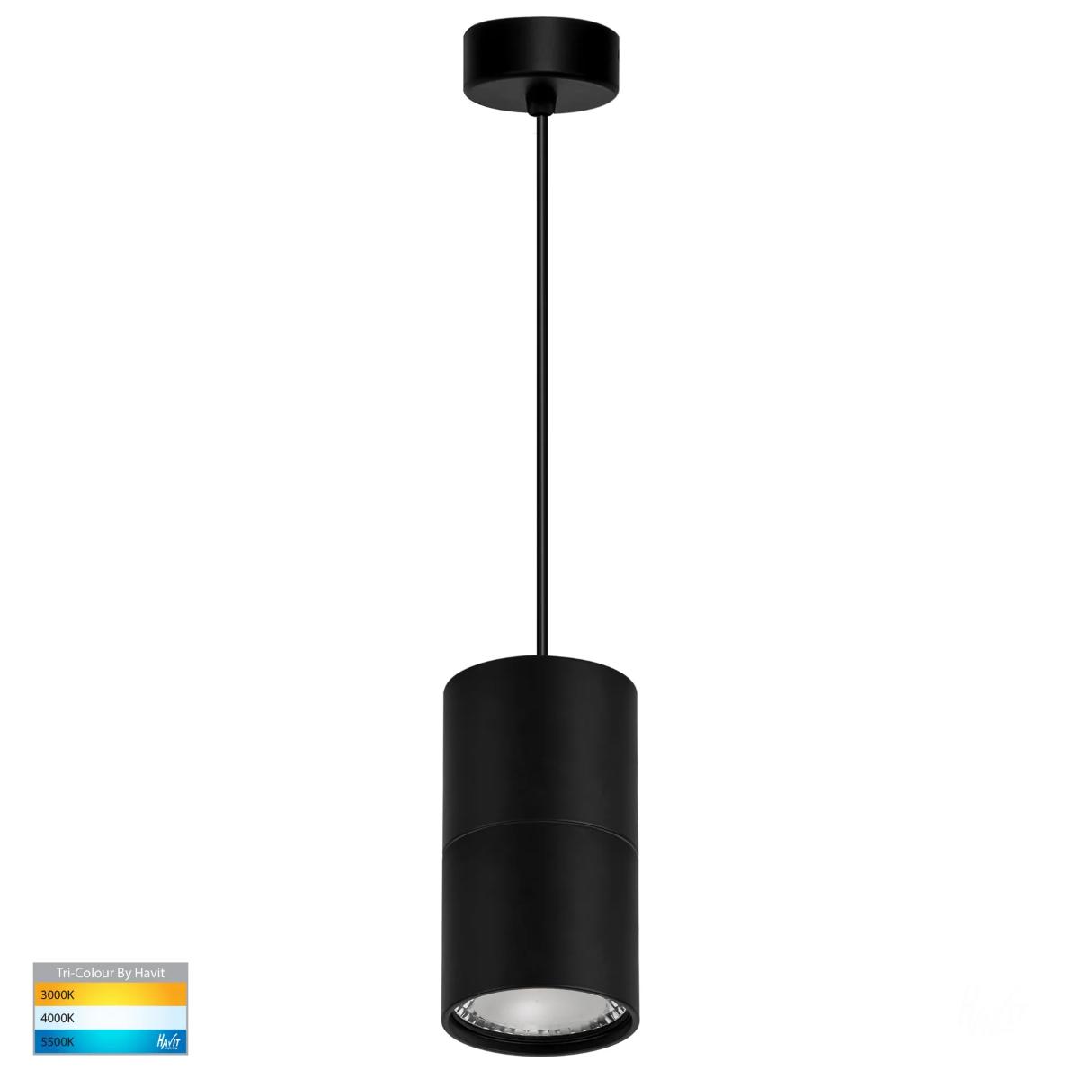 LED SINGLE PENDANT ROUND 7W CCT BLACK