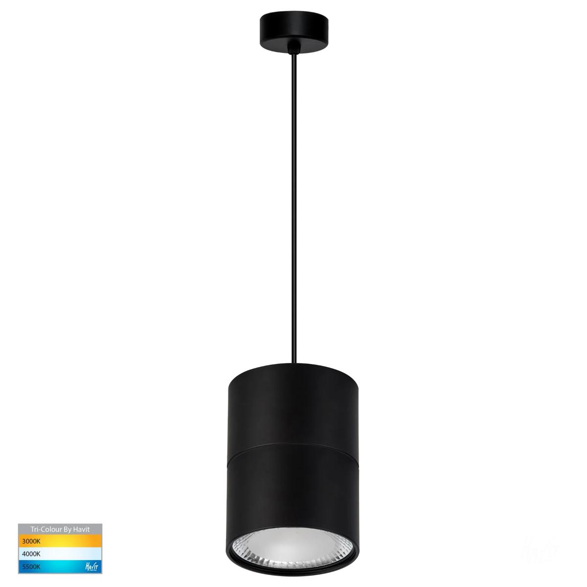 LED SINGLE PENDANT ROUND 12W CCT BLACK