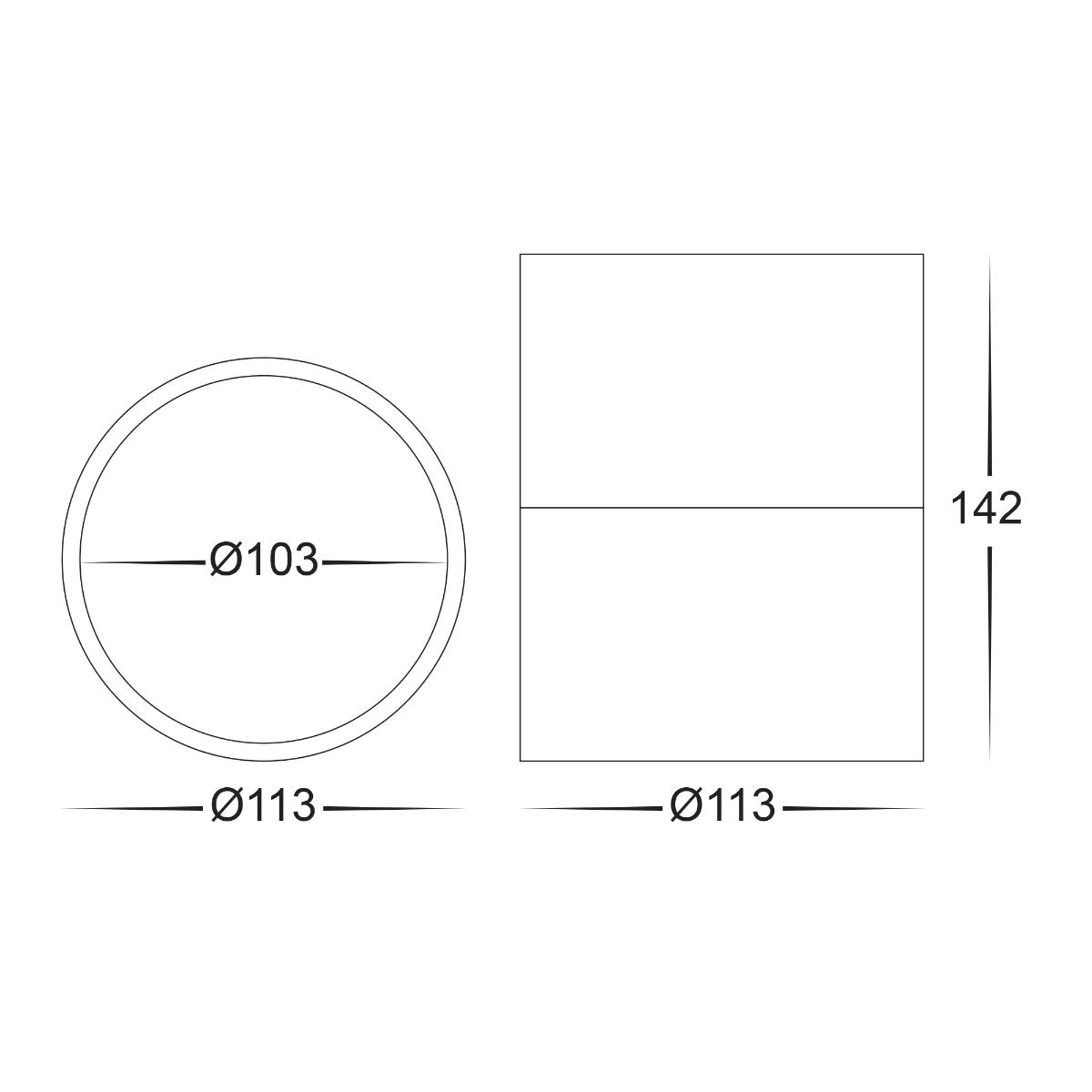 LED D/LIGHT EXT SURFACE MNT 12W CCT WHT
