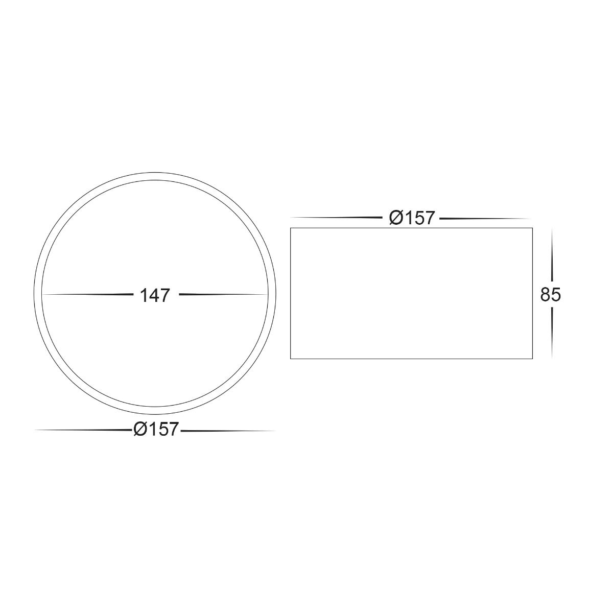 LED D/LIGHT SURFACE MNT 18W CCT BLACK