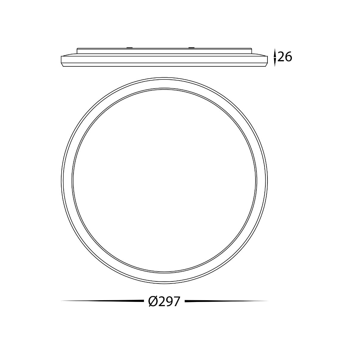 LED OYSTER SLIM 300MM C/M 24W CCT WHITE