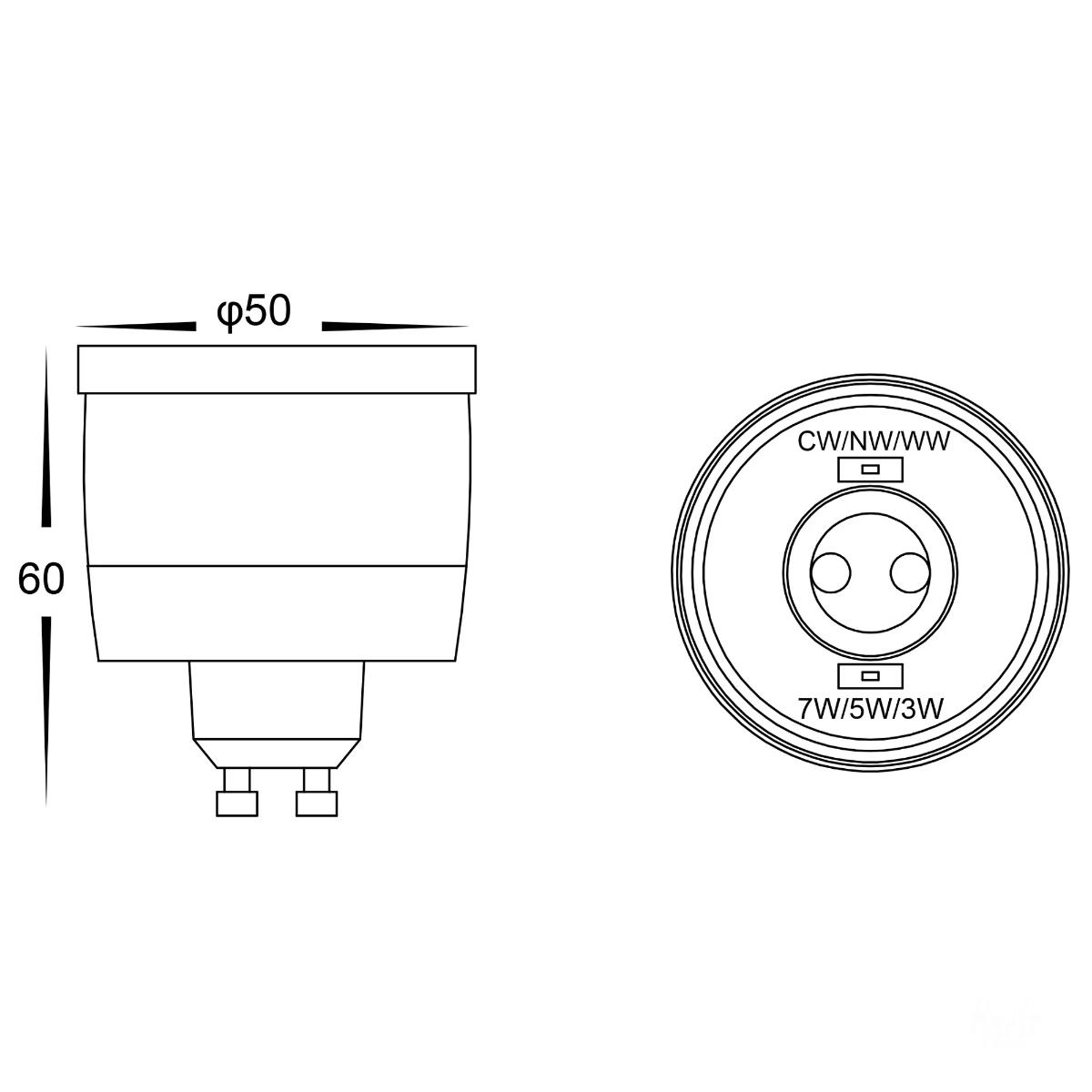 GU10 LED LAMP 240V 9IN1 CCT 60D DIMM