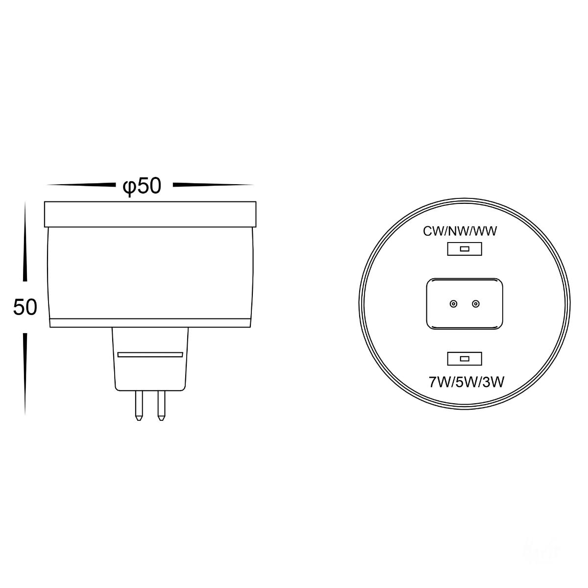 GU10 LED LAMP 12V 9IN1 CCT 60D DIMM