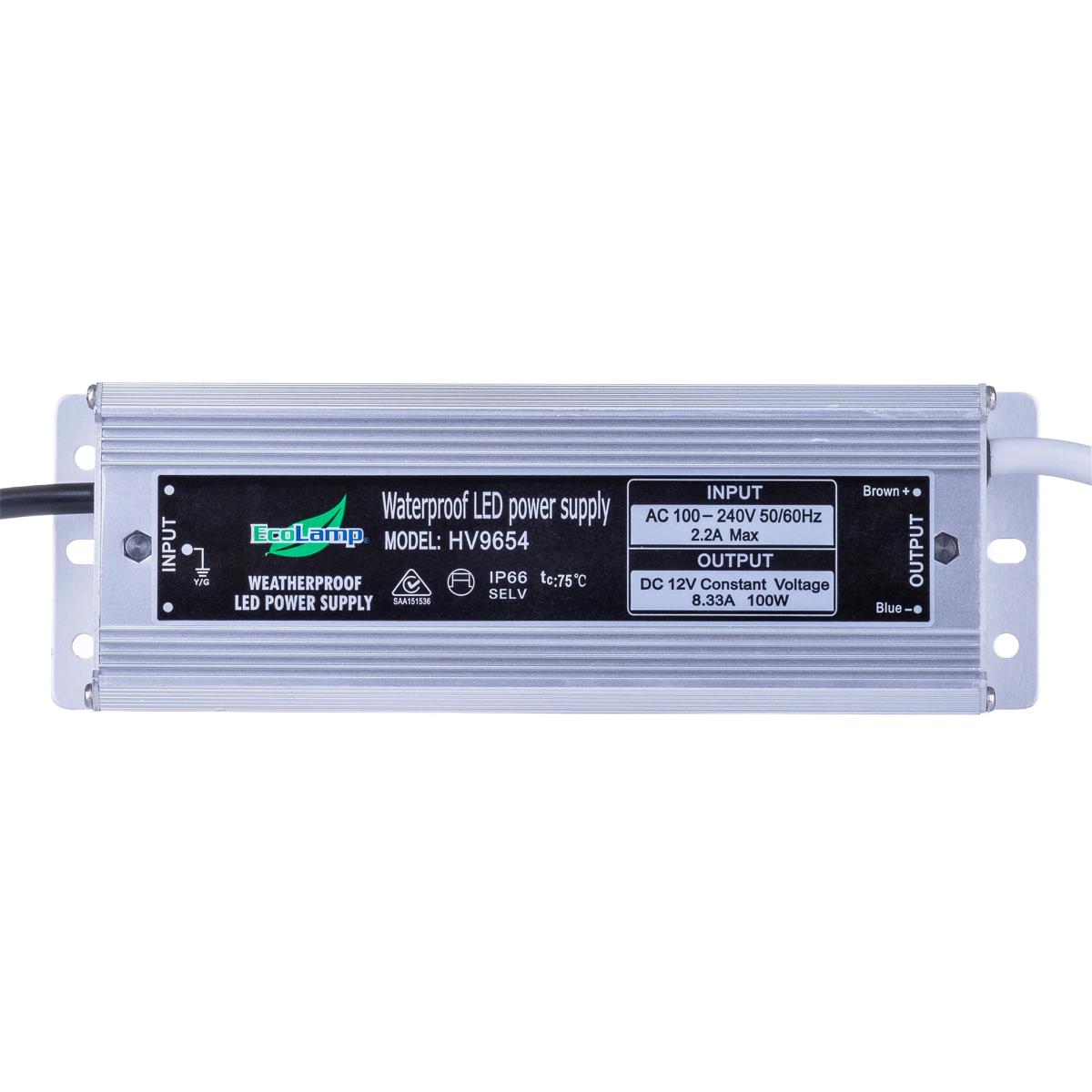 LED DRIVER W/P 240V/12VDC 100W IP66