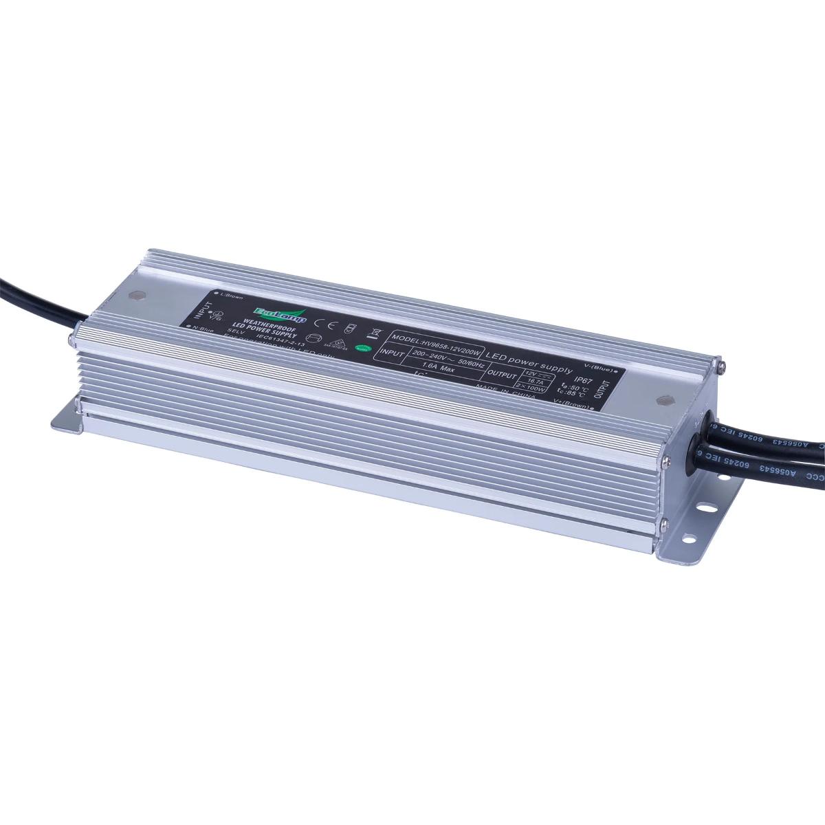 LED DRIVER W/P 240V/12VDC 200W IP66