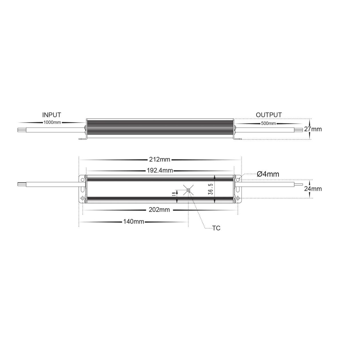 LED DRIVER W/P 240V/12VDC 30W IP66