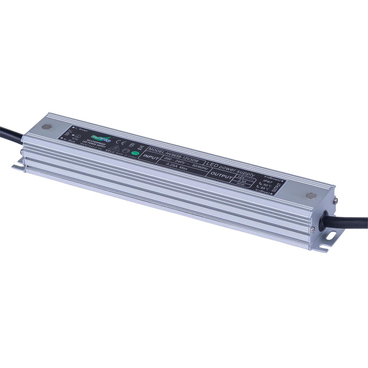 LED DRIVER W/P 240V/12VDC 30W IP66