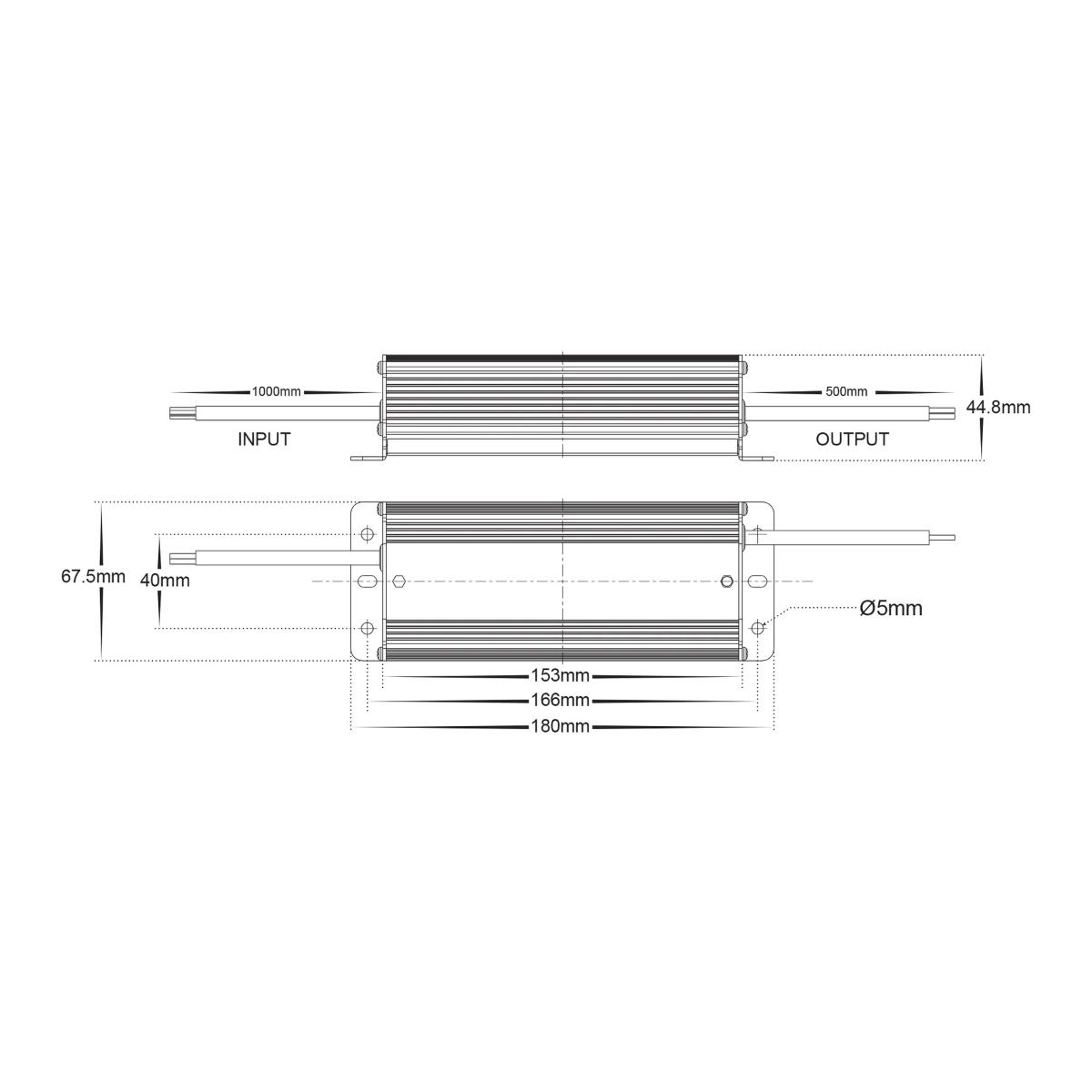 LED DRIVER W/P 240V/12VDC 60W IP66