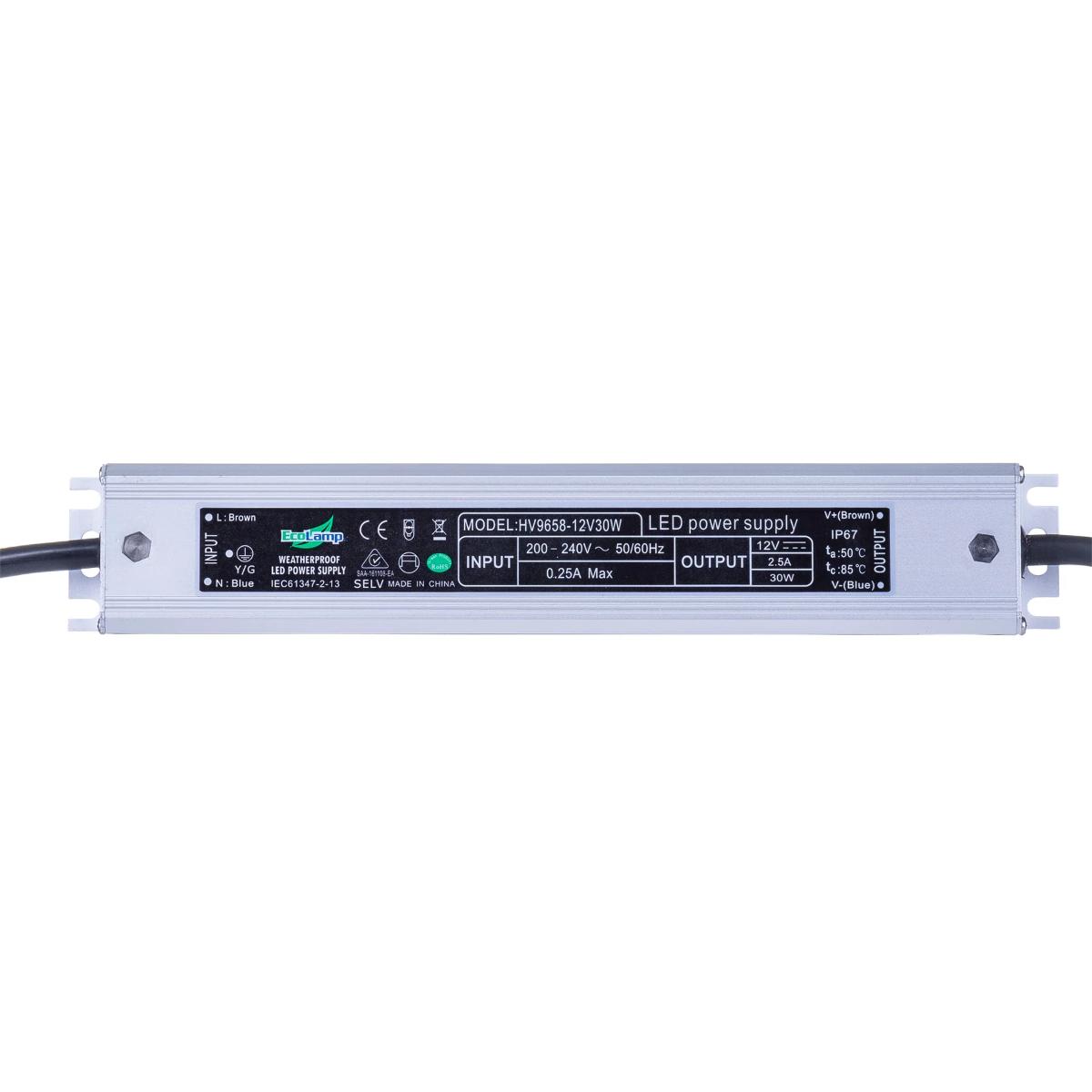 LED DRIVER W/P 240V/24VDC 30W IP66
