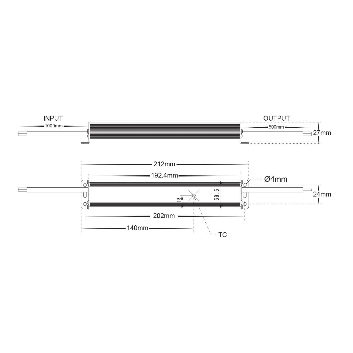 LED DRIVER W/P 240V/24VDC 30W IP66