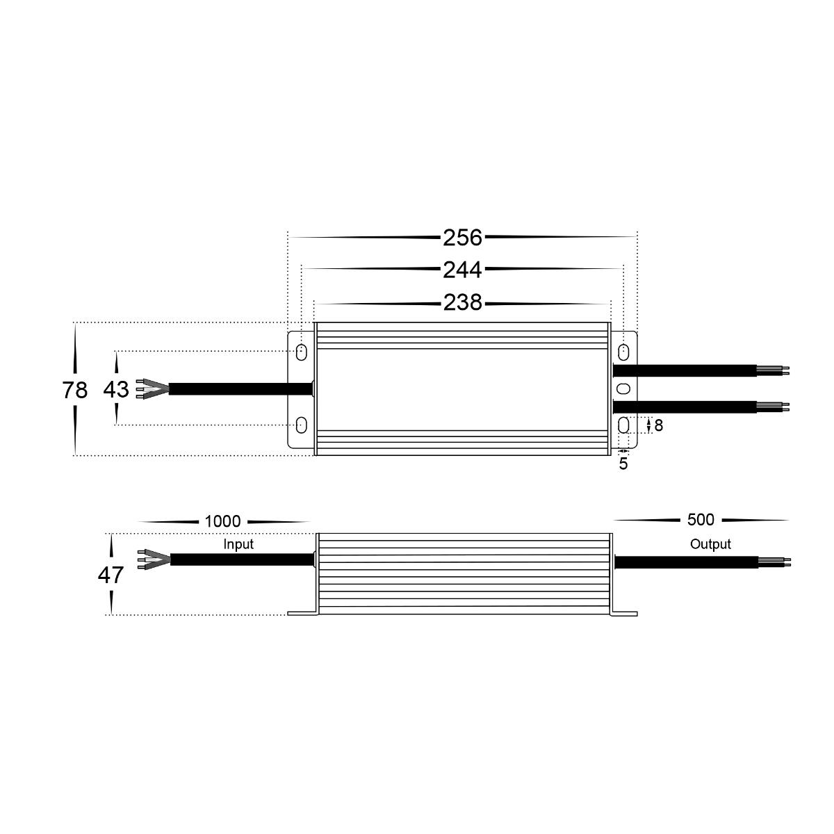 TRIAC DIMM LED DRV W/P 240V/12VDC 200W