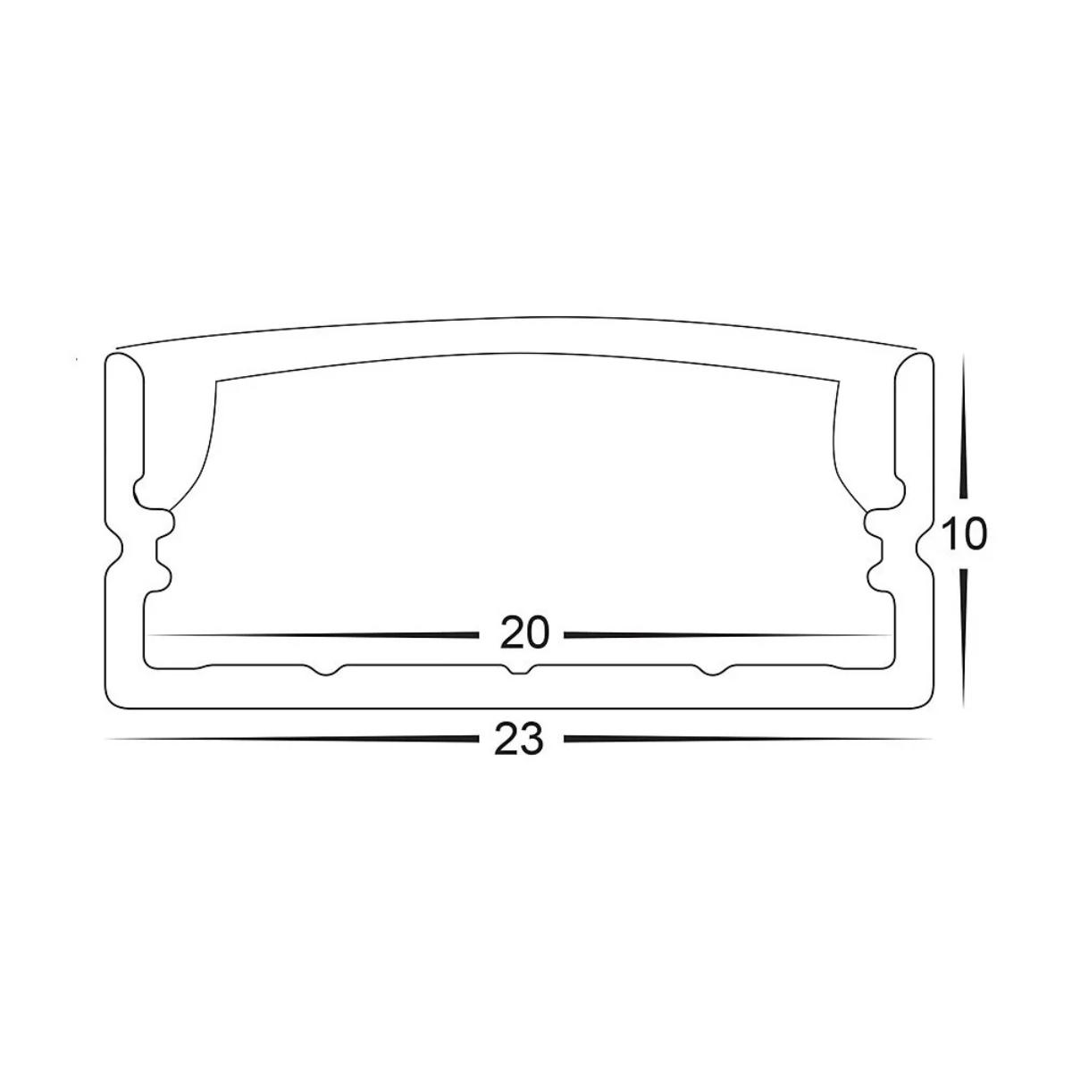 ALUM PROFILE SHALLOW SQ 23X10 PER MT