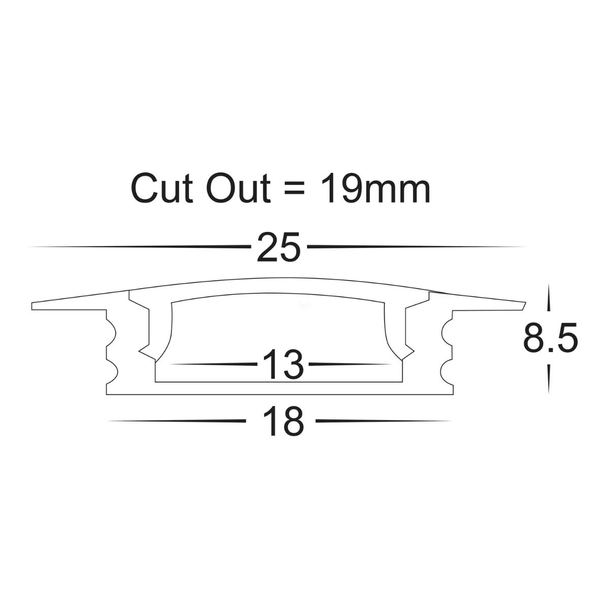 BLACK PROFILE SHALLOW SQ WINGED 25X9 3MT