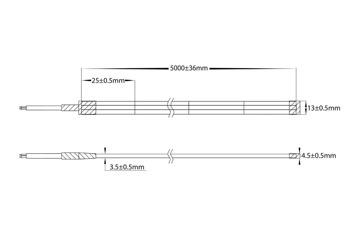 LED STRIP 24VDC 14.4W/M 5500K IP67 MTR