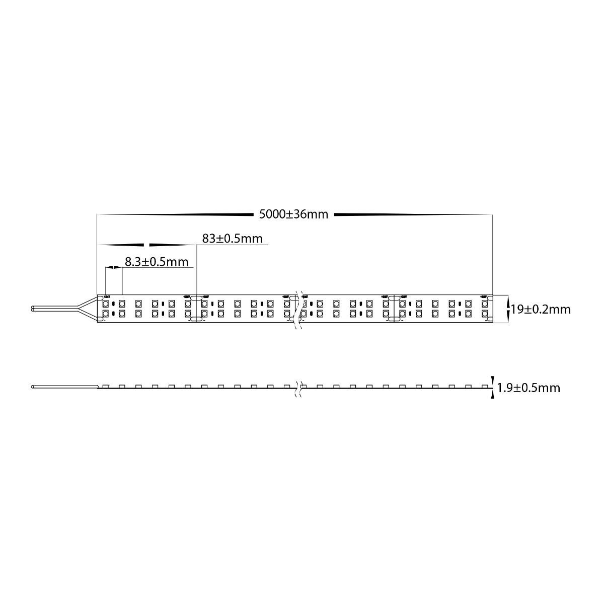 LED STRIP 24VDC 32.6W/M 4000K IP20 MTR