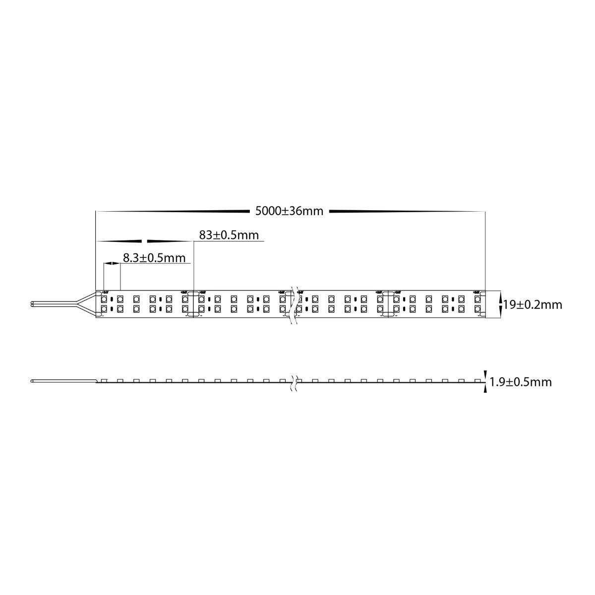 LED STRIP 24VDC 32.6W/M 5500K IP20 MTR