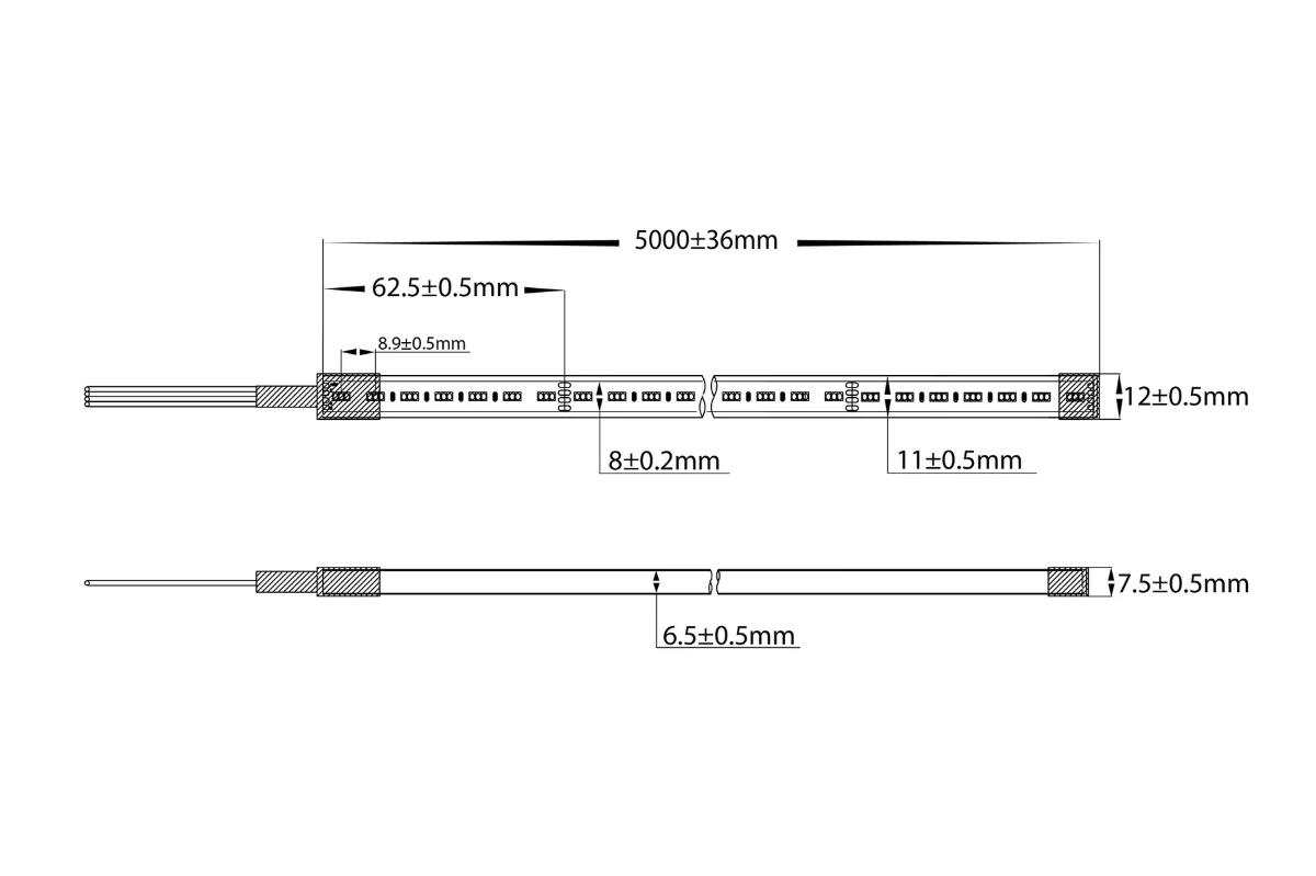 LED STRP HAVIFLEX 24V 14.4W/M RGB IP67 M