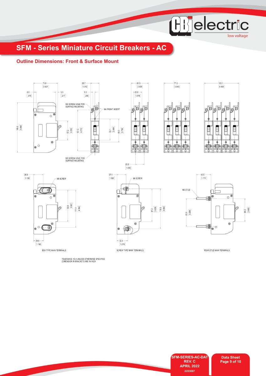 MCB SFM CURVE 2 3P 32A 6KA CHASSIS MNT
