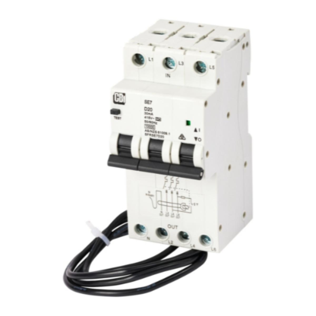 RCBO SFRSE7 3P+N 40A 30MA 10KA CL A 3M
