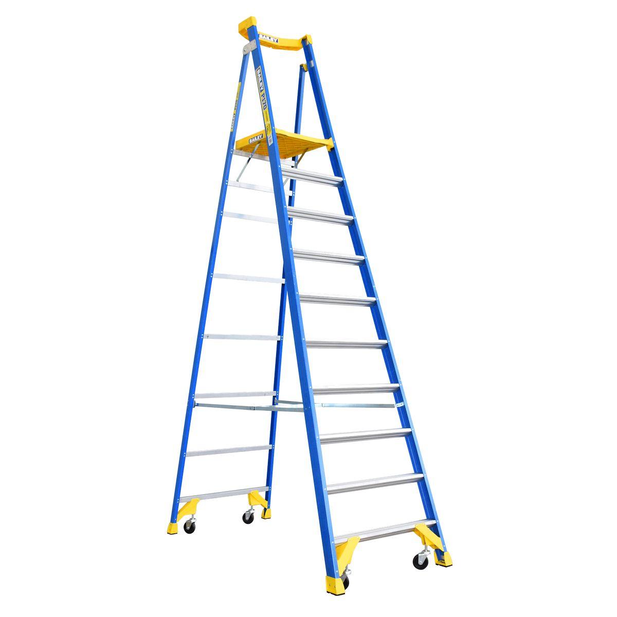 FIBREGLASS PLATFORM LADDER 3.0M 170KG