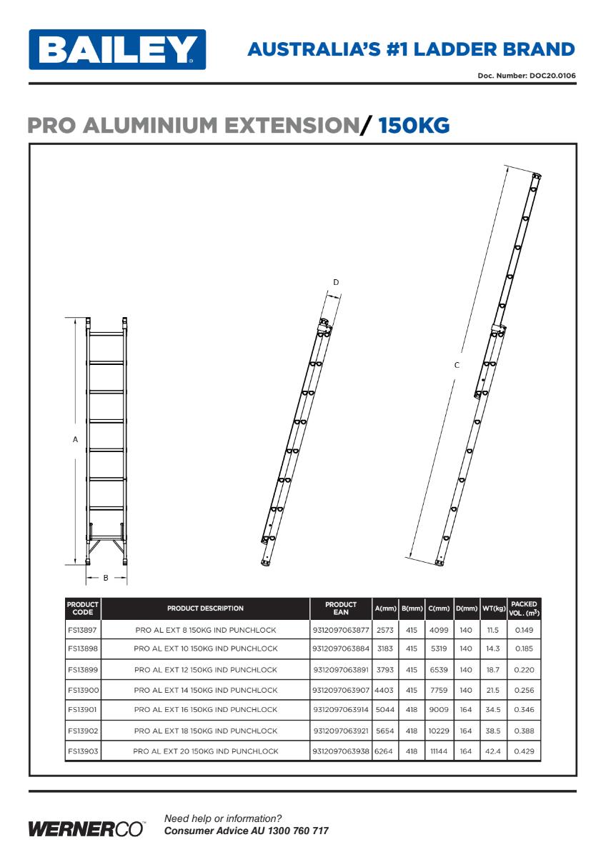 ALUMINIUM EXTENSION LADDER 3.18-5.31M