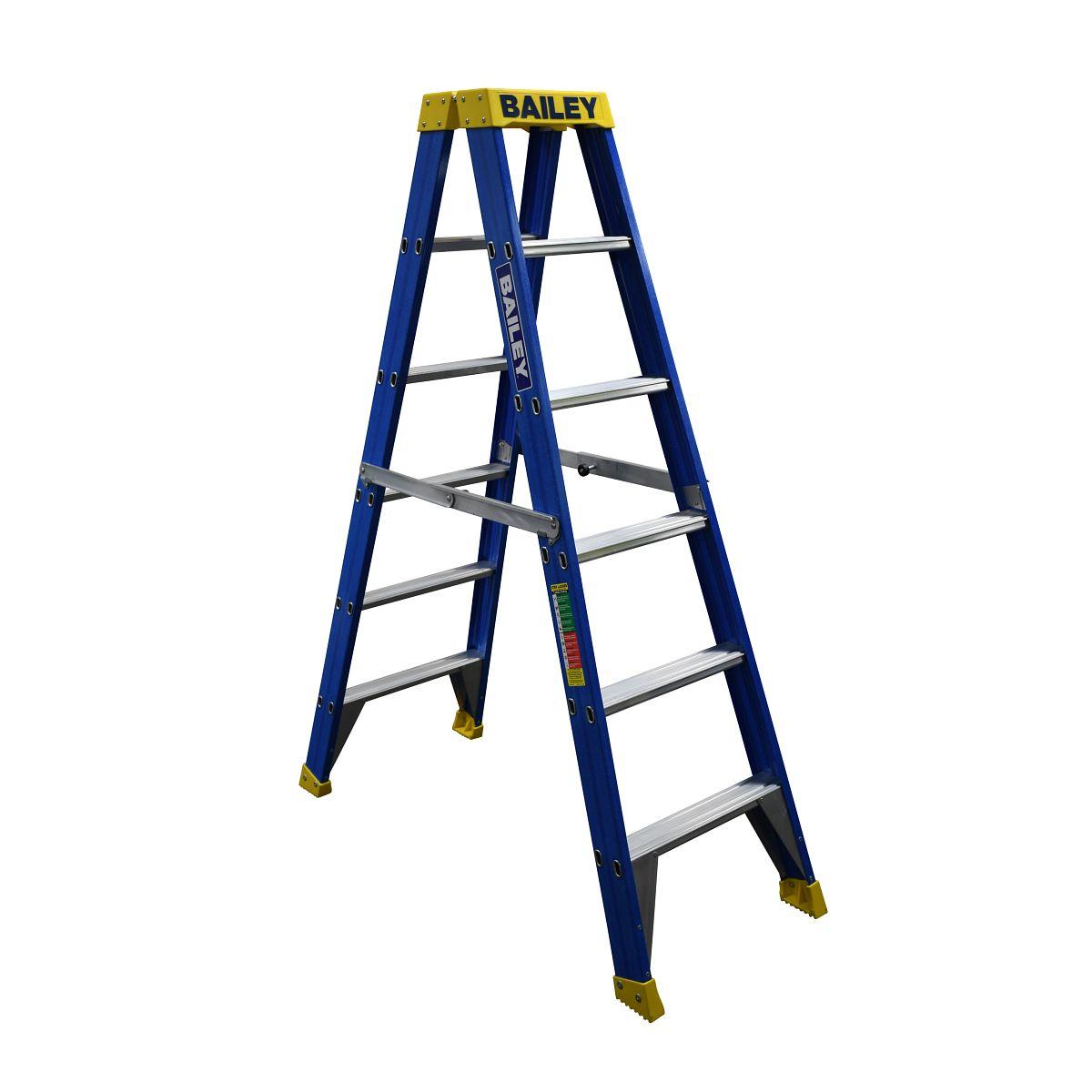 FIBREGLASS DBL SIDE STEP LADDER 1.8M