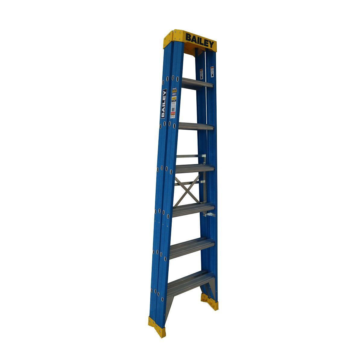 FIBREGLASS DBL SIDE STEP LADDER 2.1M