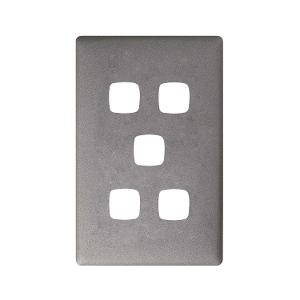 LINEA 5 GANG HORIZONTAL SWITCH BLACK LINEA 5 GANG HORIZONTAL SWITCH BLACK