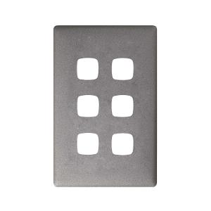 LINEA 6 GANG HORIZONTAL SWITCH BLACK LINEA 6 GANG HORIZONTAL SWITCH BLACK